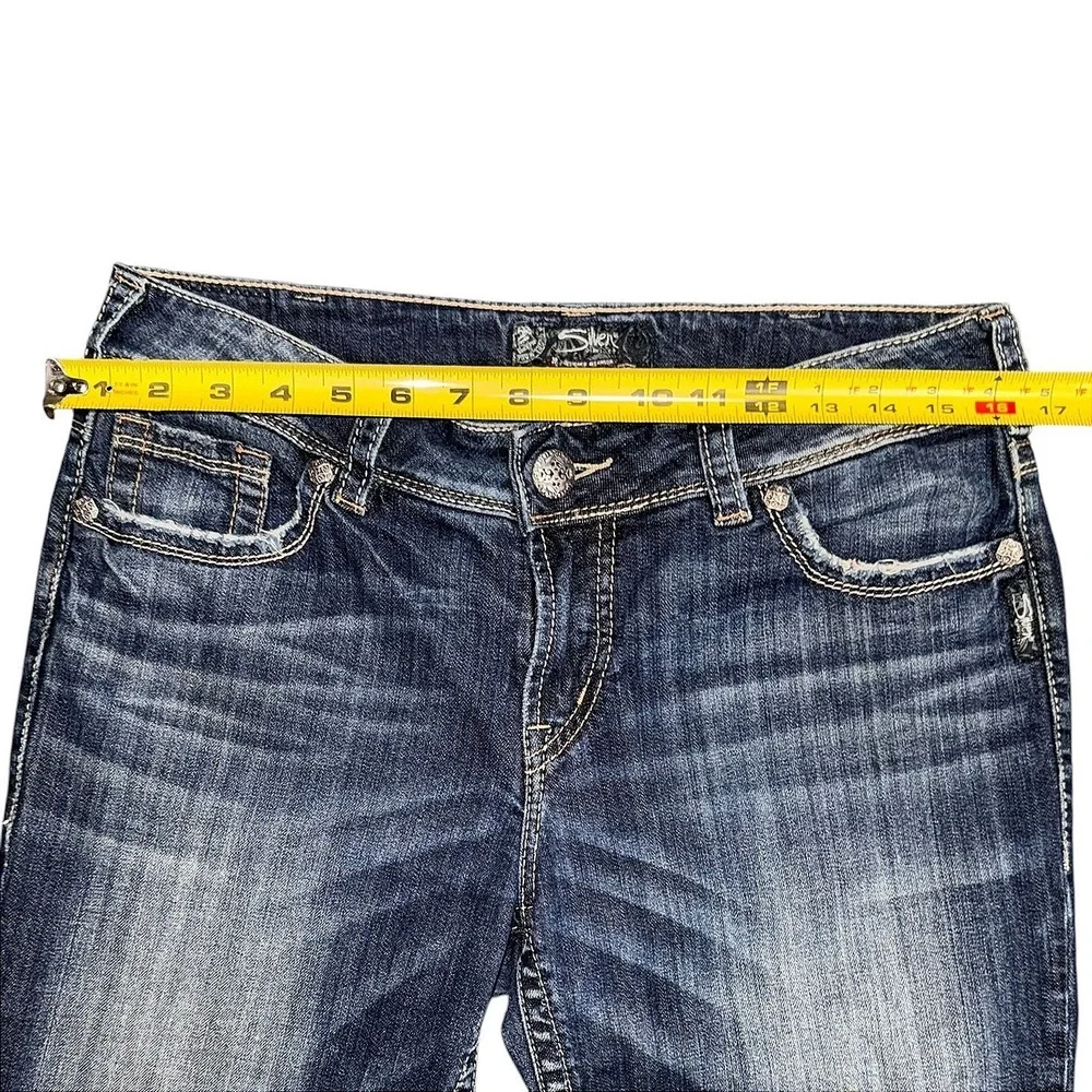 Silver Jeans Co Suki Mid Rise Curvy Bermuda Denim Shorts Dark Wash W31 L11